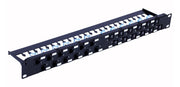 Techly I-PP 24-RU-C6ATSL Panneau de brassage 24x Keystone RJ45 Cat6a UTP, 1U, ports inclinés