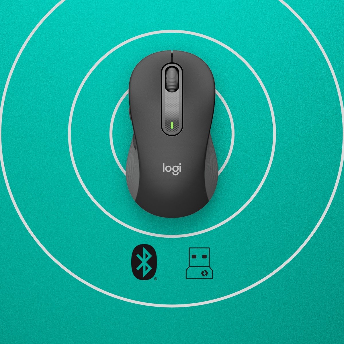 LOGITECH Signature M650 L for Business Mouse right-handed 5 buttons wireless Bluetooth 2.4 GHz Bolt USB receiver