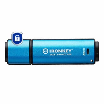 KINGSTON 32Go USB-C IronKey Vault Privacy 50C AES-256 Encrypted FIPS 197