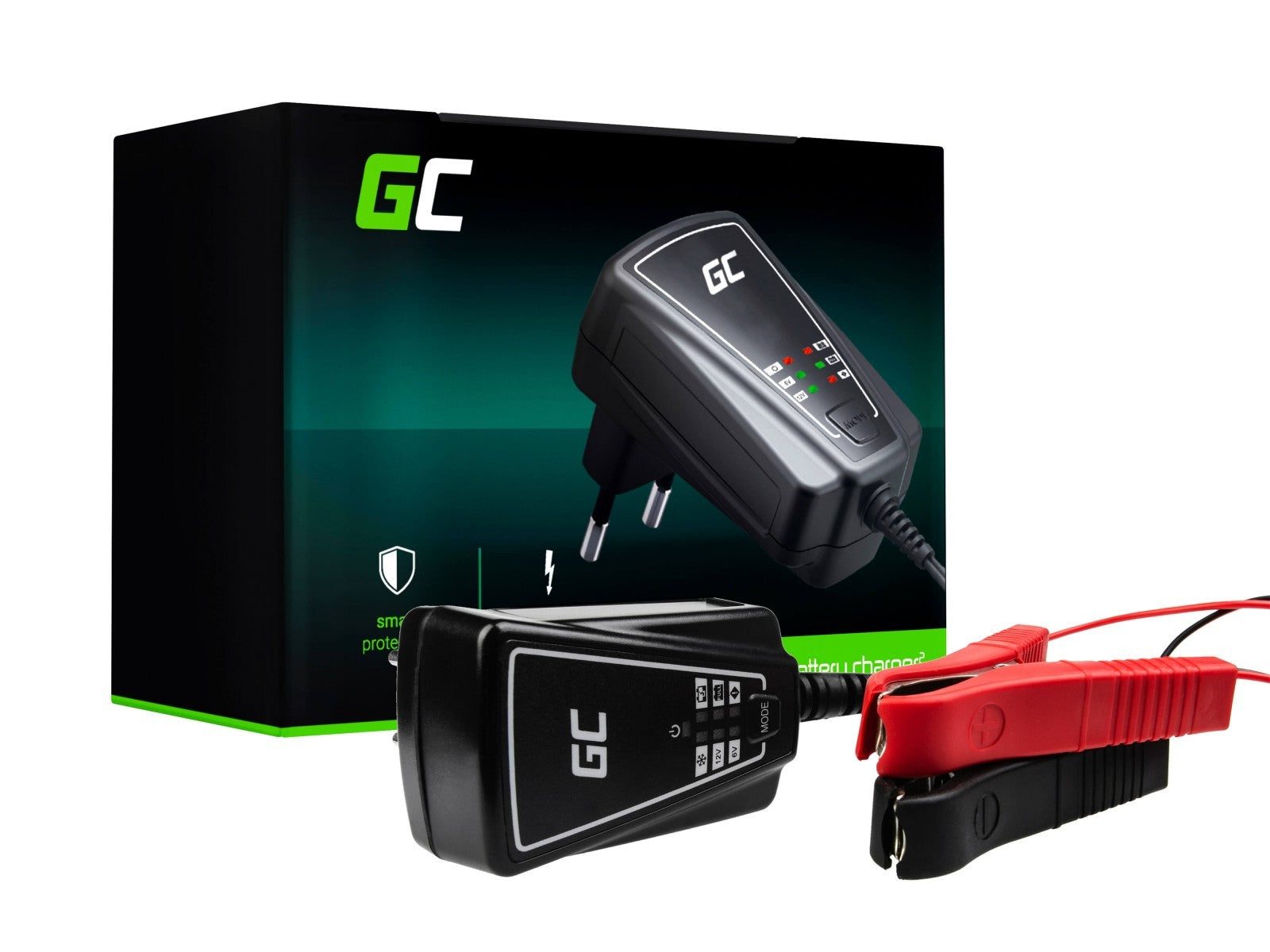 Green Cell ACAGM06 Chargeur de batterie pour véhicules 12/6 V Noir