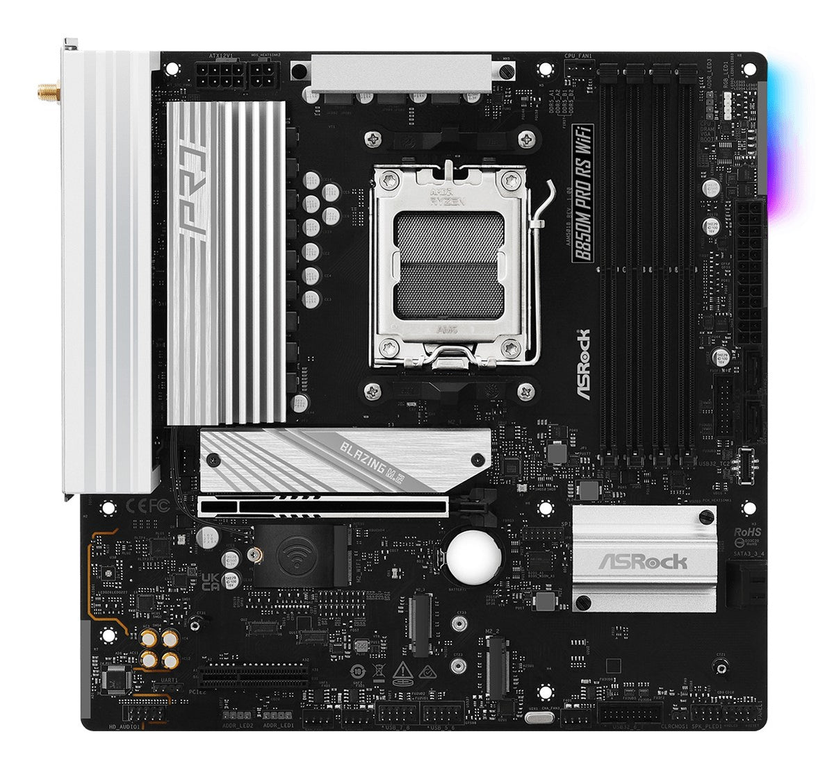 ASRock 90-MXBR70-A0UAYZ Carte mere B850M Pro RS WiFi DDR5 Support PCIe 5.0