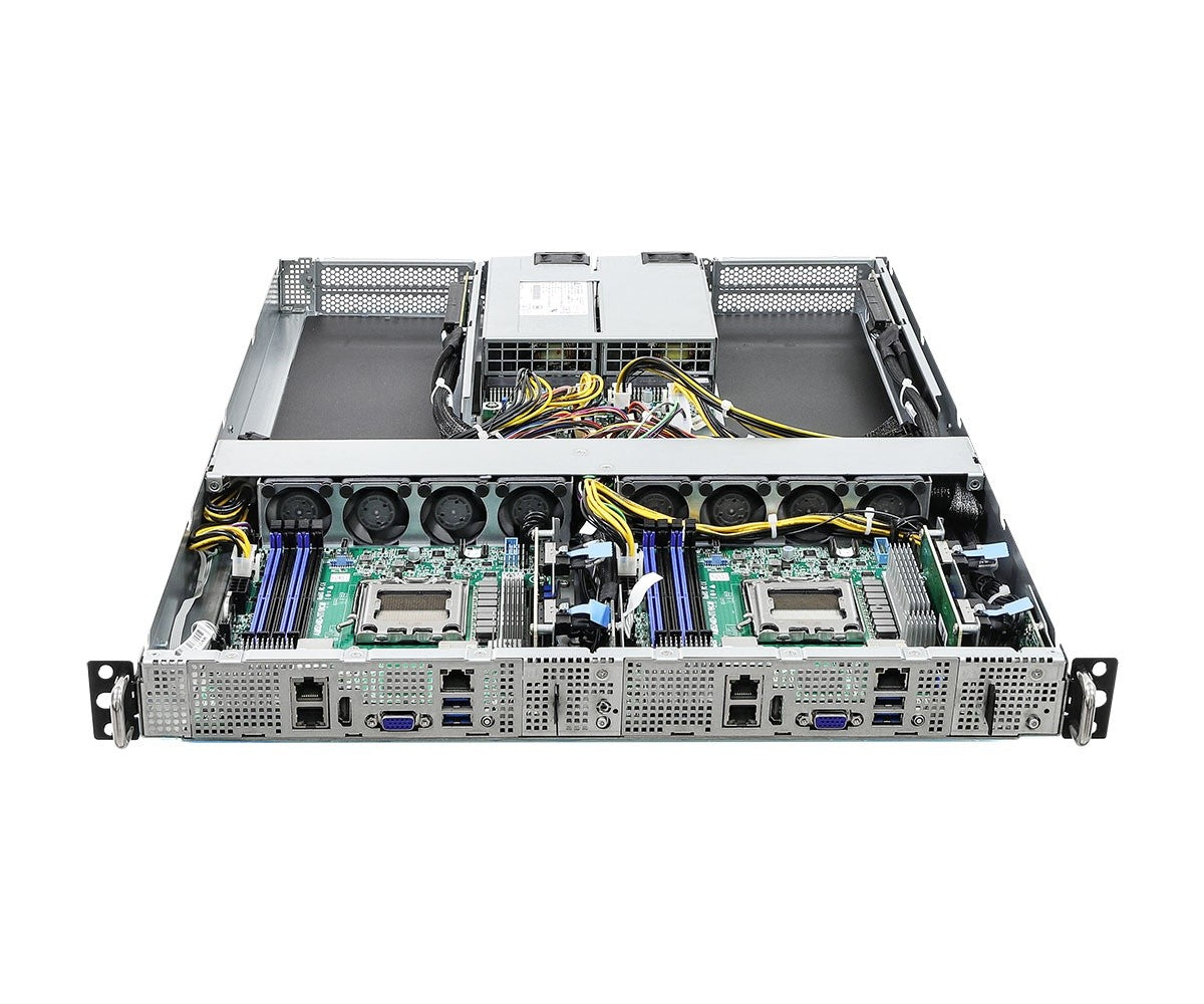 ASRock 1U2N2G-AM5/2T, Rack 1U, 2- node system, UP, AMD EPYC 4005, 1xGPU, 2x10GbE, Red. PSU, IPMI