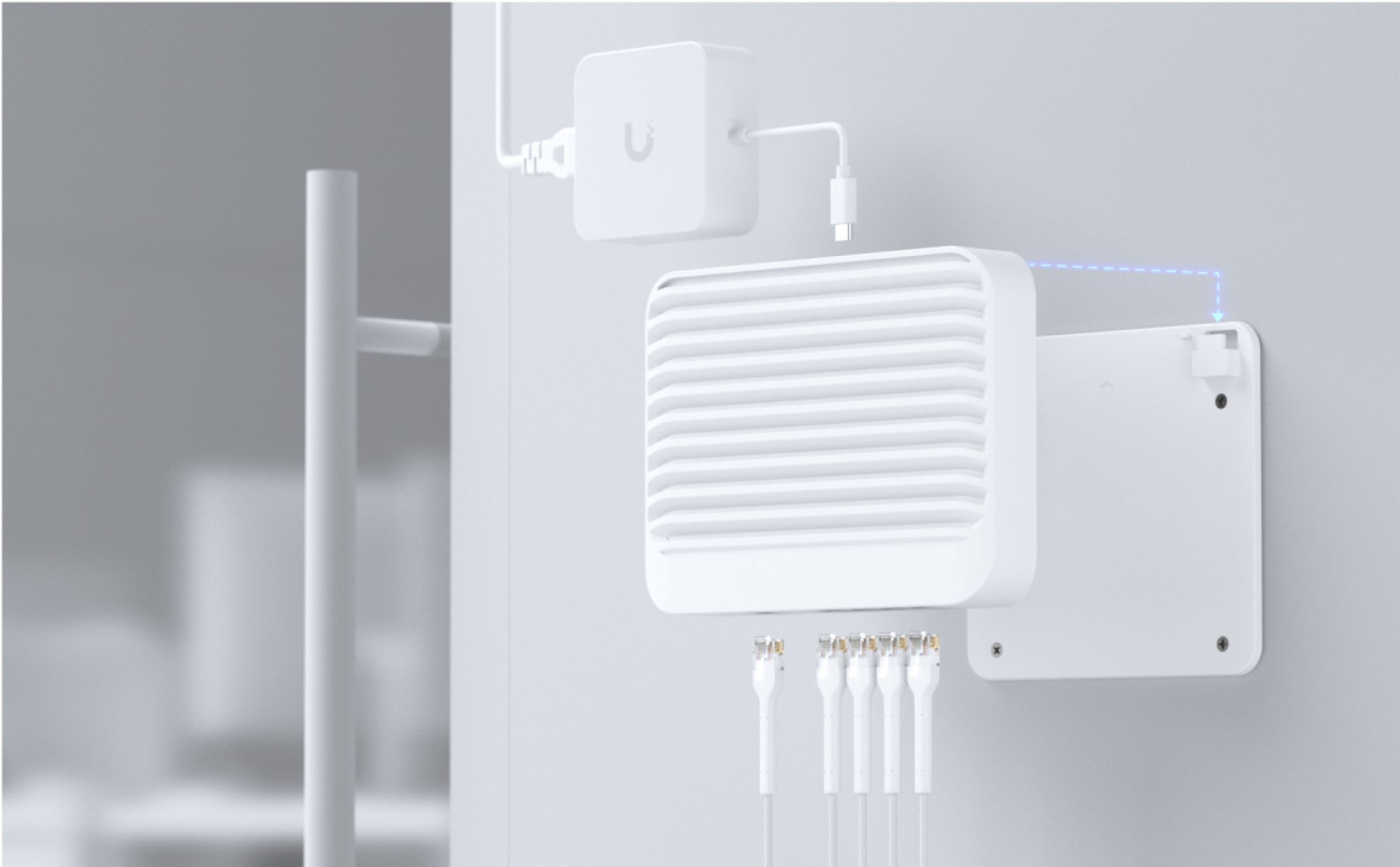 Ubiquiti USW-FLEX-XG Networks UniFi Switch Flex XG Géré L2 10G Ethernet (100/1000/10000) Connexion Ethernet, supportant l'alimentation via ce port (PoE) Blanc