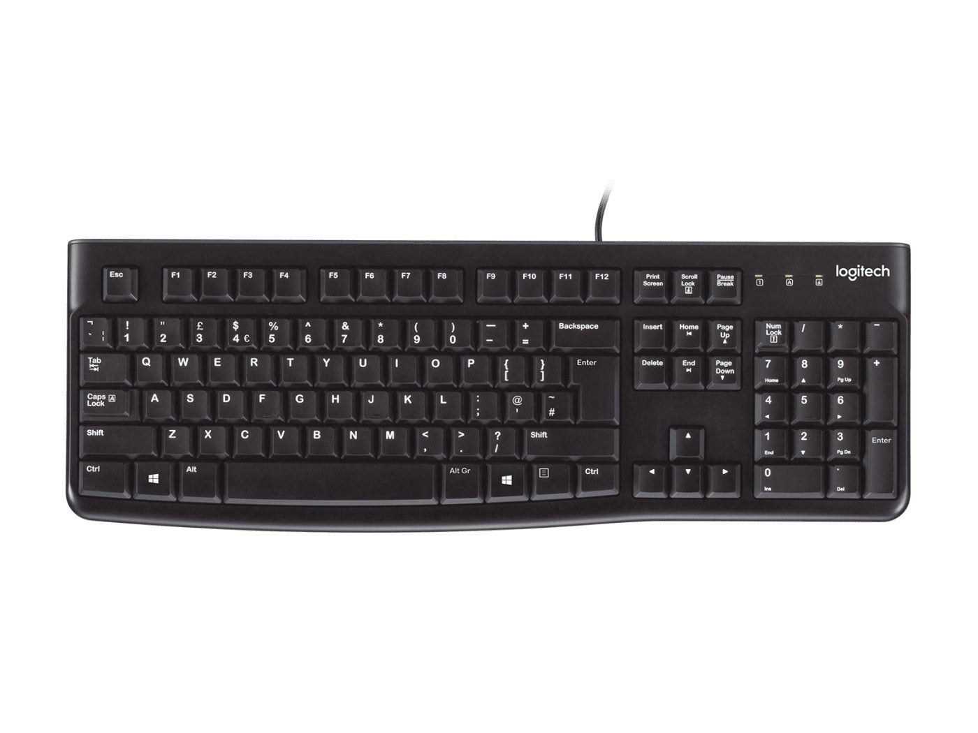 Logitech K120 Corded Keyboard - Avec fil - USB - QWERTY - Noir