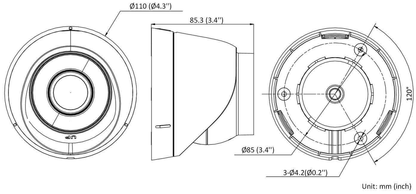 Hikvision DS-2CD1323G2-I 2.8mm PL 2 MP MD 2.0 Caméra réseau Turret Fixe