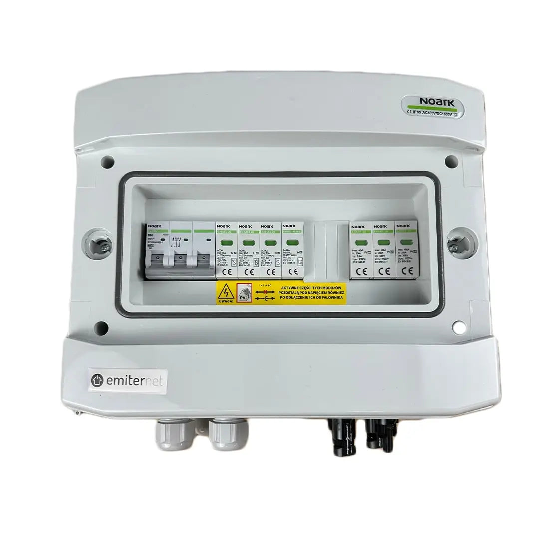 EMITER EM-75N_DCAC Tableau de distribution DCAC, IP65, SPD DC Noark 1000V type 2, 1 x chaîne PV, 1 x MPPT, SPD AC Noark type 2, 10A 3-F