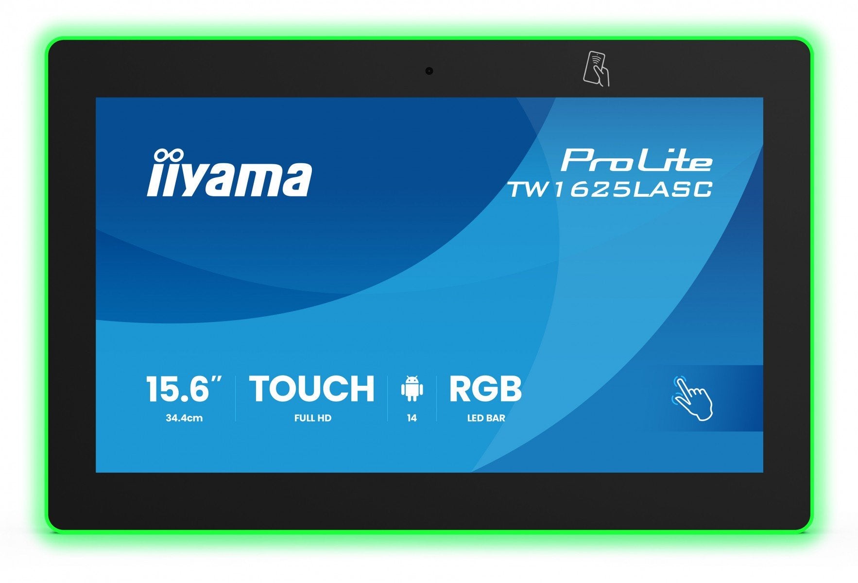 "iiyama TW1625LASC-B3PNR 15,6"" RGB LED-Lightbar Panel-PC avec Android 14+GMS SOC Octa-core RK3576 4 Go de mémoire 32 Go"