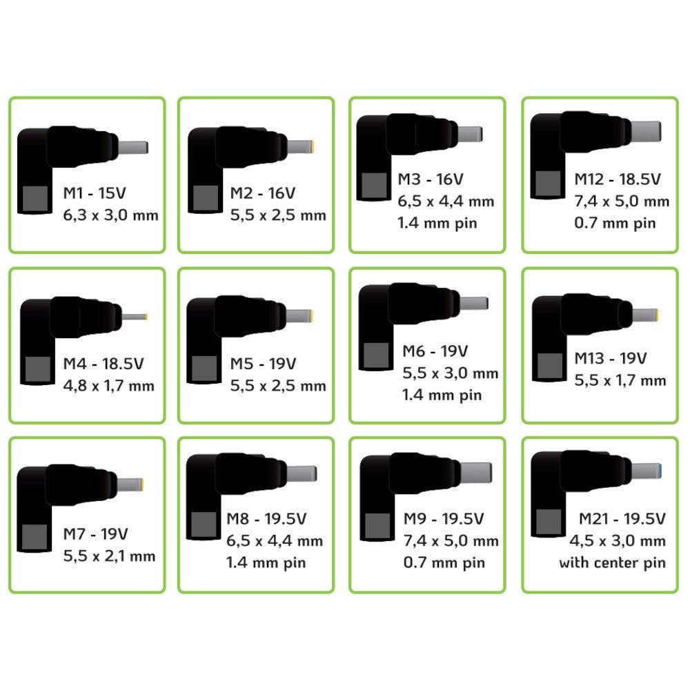 Techly IPW-NTS70WTY Alimentation pour ordinateur portable 70W/4.7A 15-19.5V 12 connecteurs DC