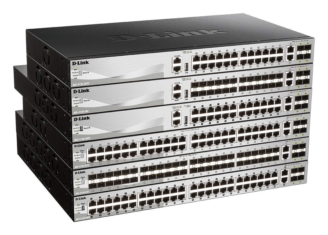D-LINK L3 Light Switch 24 SFP ports & 2 10GBASE-T ports & 4 10GbE SFP+ Ports Physical Stack Up To 9 Units