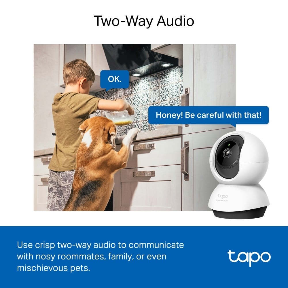 TP-LINK Pan/Tilt AI Home Security Wi-Fi Camera 2K QHD 2560x1440 2.4GHz Horizontal 360