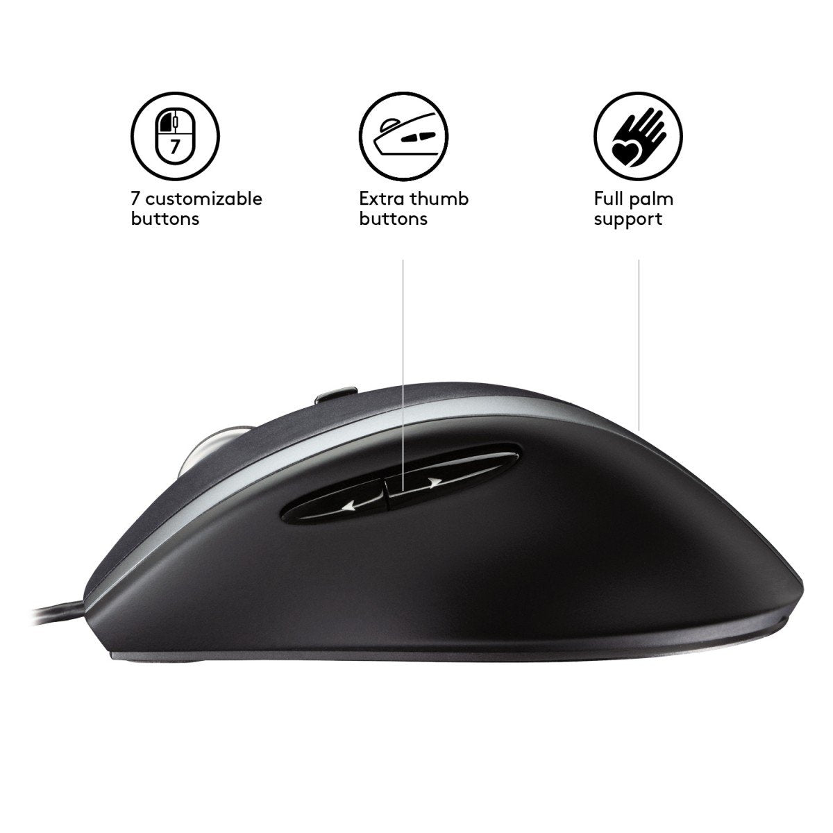Logitech Corded Mouse M500 souris Bureau Droitier USB Type-A Laser 1000 DPI