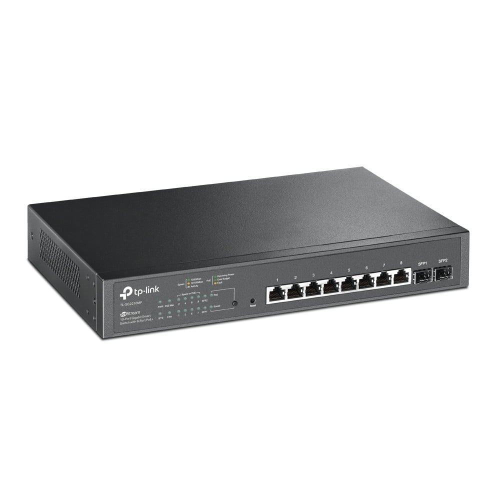 TP-Link JetStream TL-SG2210MP commutateur réseau Géré L2/L2+ Gigabit Ethernet (10/100/1000) Connexion Ethernet, supportant l'alimentation via ce port (PoE) 1U N