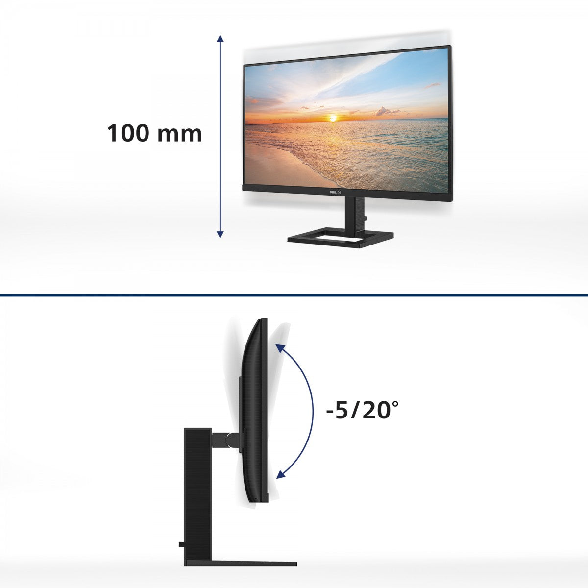 PHILIPS 27E1N1800AE/00 27p IPS 4K UHD 60Hz 350cd/m2 4ms 2xHDMI2.0 DP Speakers Pivot