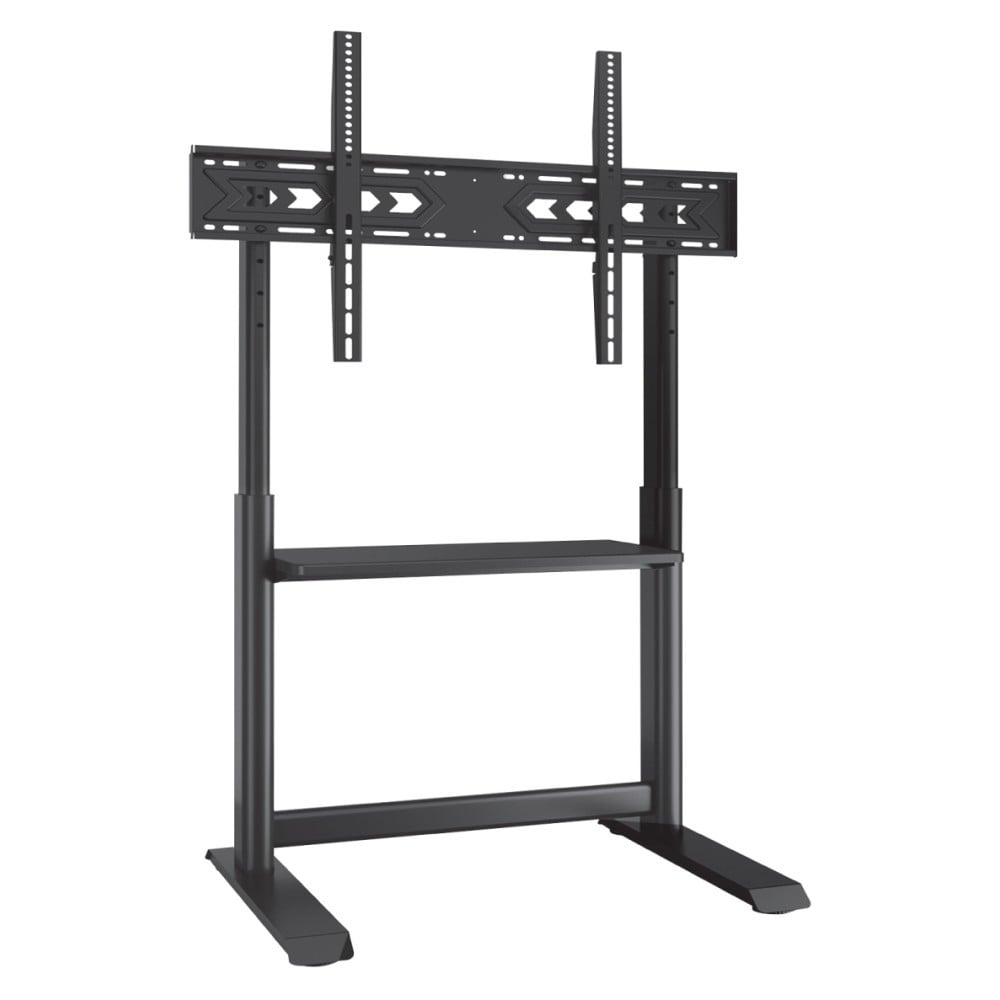 "Techly ICA-TR130BK Support de sol pour TV 60-86"" jusqu'a 68kg réglable avec étagere AV"