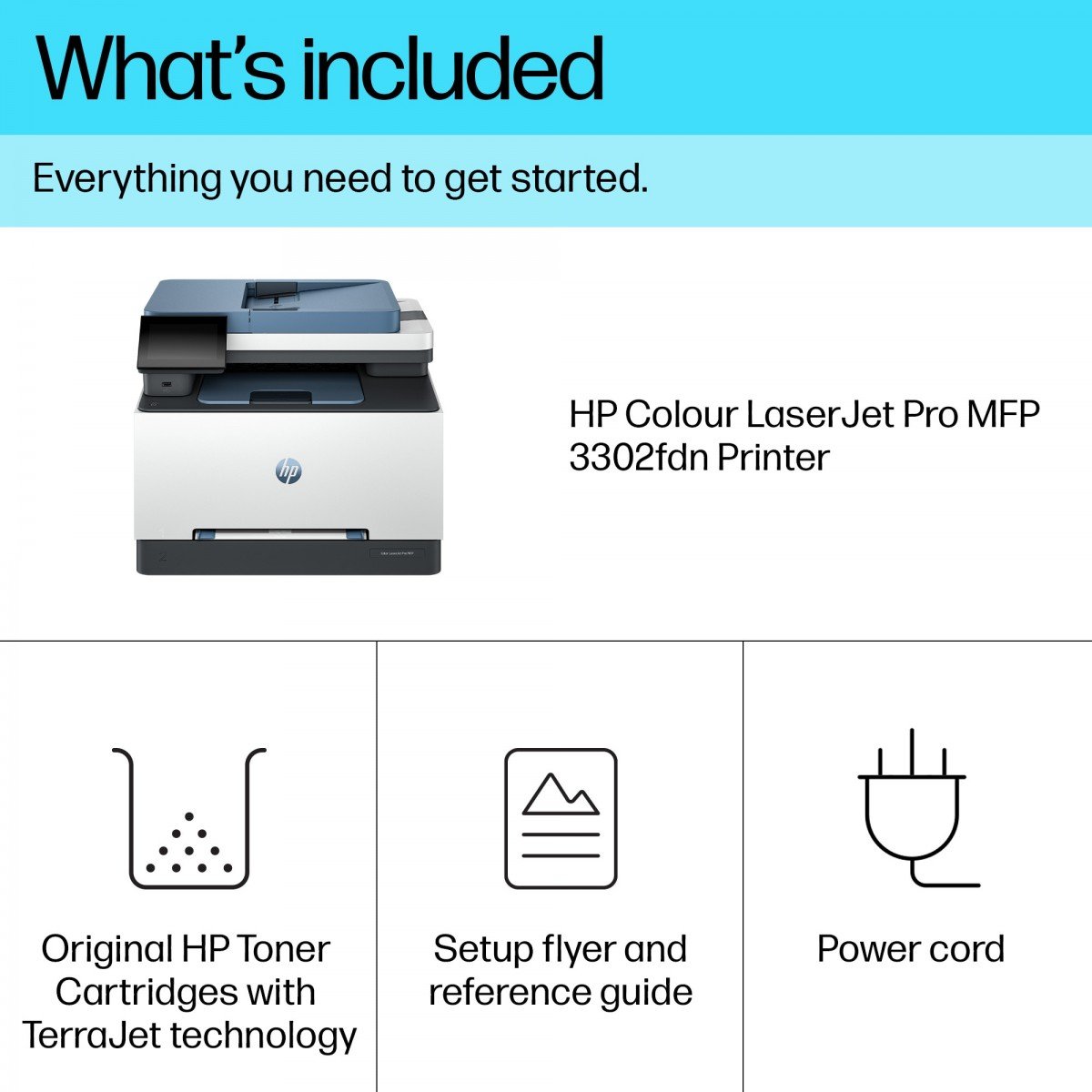 HP Color LaserJet Pro MFP 3302fdn MFP colour laser A4 25ppm Copy 25ppm Print 250sheets LAN USB Imprimante a4