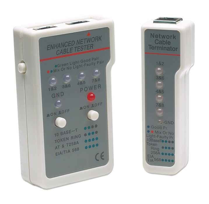 Intellinet 351898 testeur de câble réseau Testeur de câble UTP/STP Gris
