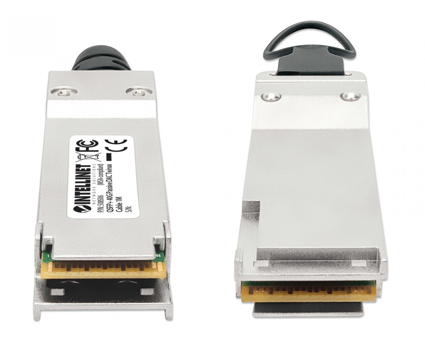 Intellinet 508506 câble InfiniBand et a fibres optiques 1 m QSFP+ Noir, Argent