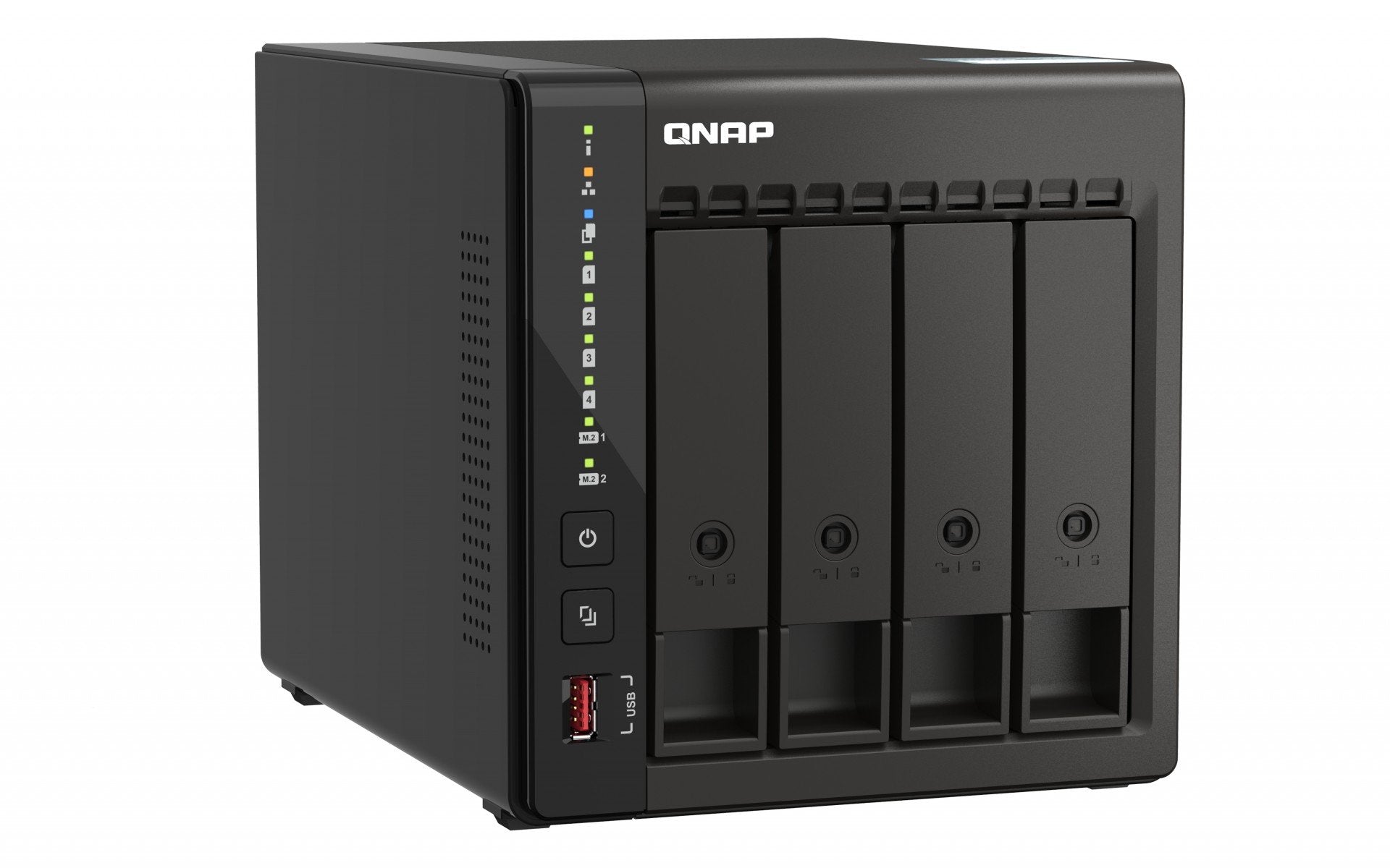 QNAP TS-453E-8G 4-bay desktop NAS Intel Celeron J6412 4C 2.0GHz burst 2.6GHz onboard 8Go RAM 2xHDMI 1.4b 2xM.2 2280 PCIe slots