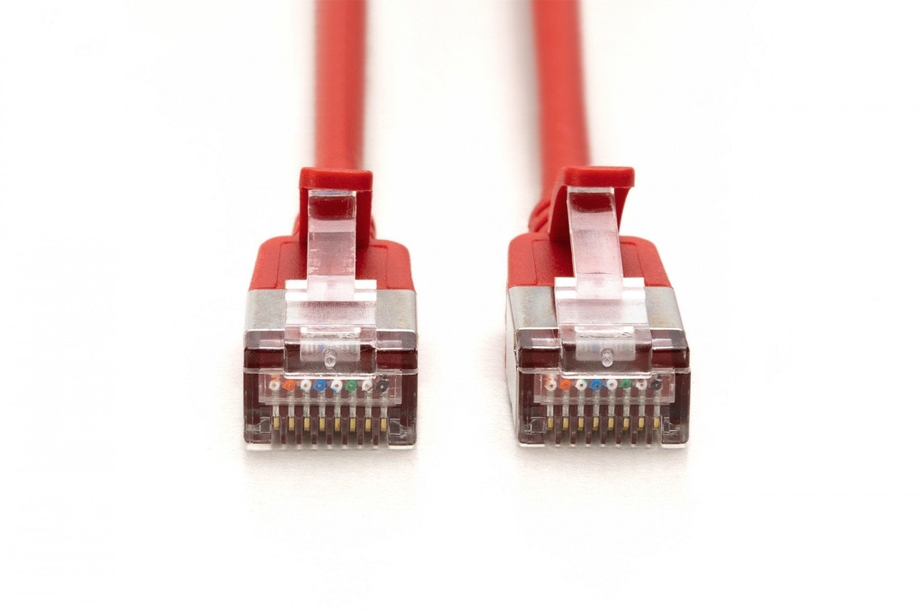 Câble patch RJ45-RJ45 slim, Cat. 6A, F/FTP, AWG 32/7, LSOH, 1 m, rouge