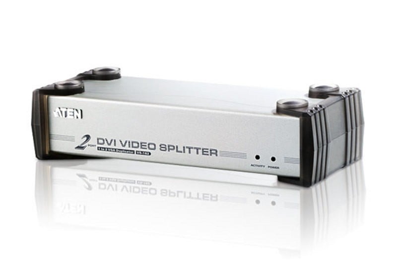 Séparateur DVI/audio 2 ports - DVI - 2x DVI-I - 1920 x 1200 pixels - Noir - Argent - Métal - Full HD