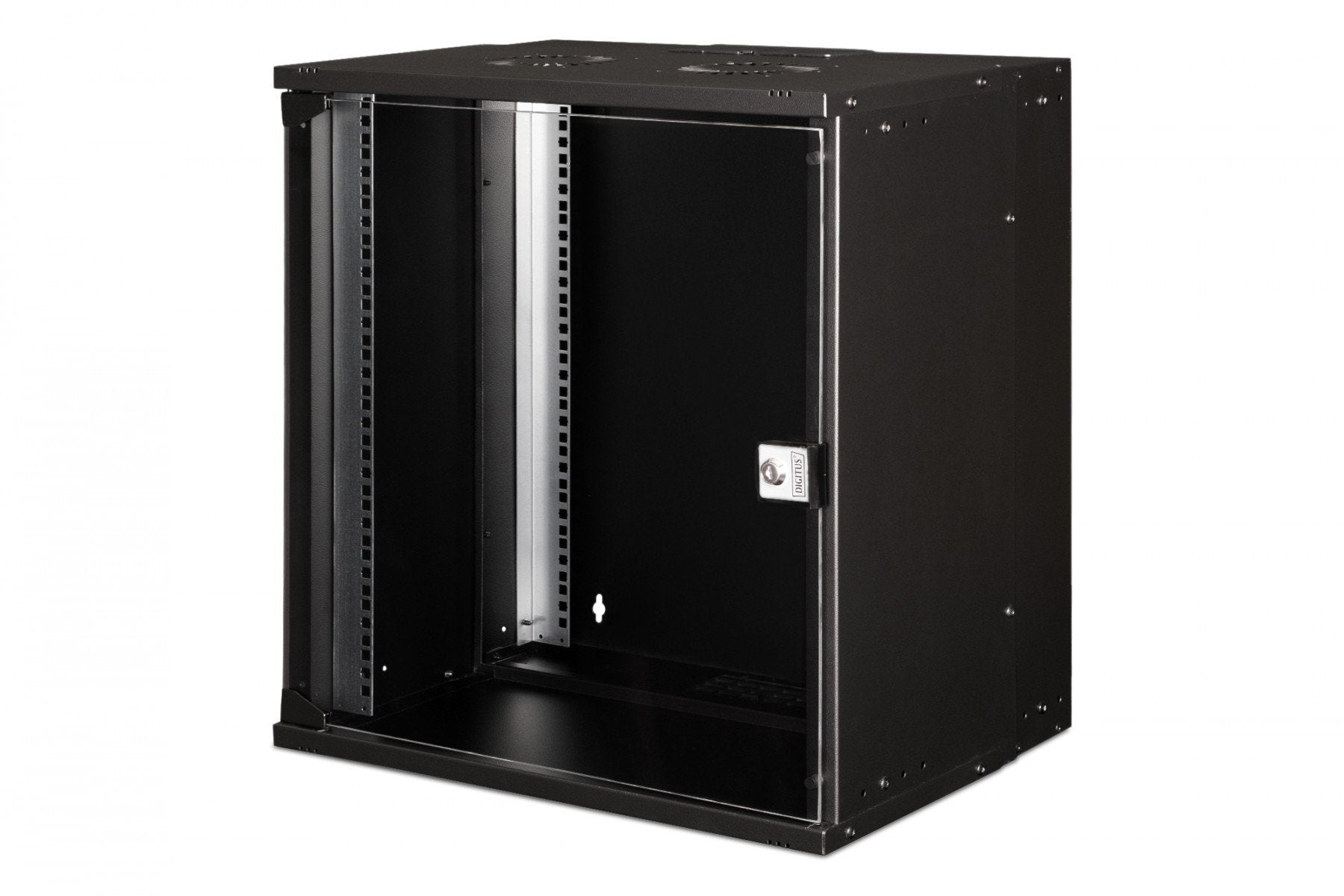 "Armoire réseau murale 19"" 12U, SOHO PRO 595 x 540 x 400 mm, porte en verre, noire, non assemblée, 60 kg"