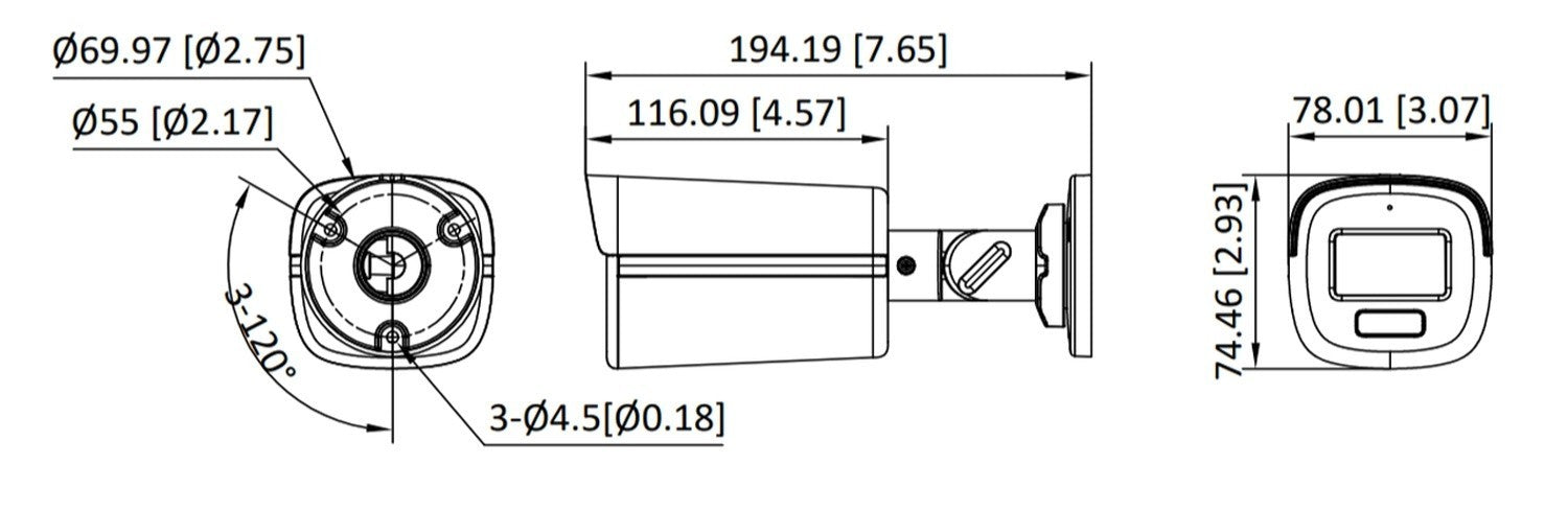 Hikvision DS-2CE12DF3T-LFS(2.8mm) 2 MP caméra Bullet ColorVu a double éclairage fixe