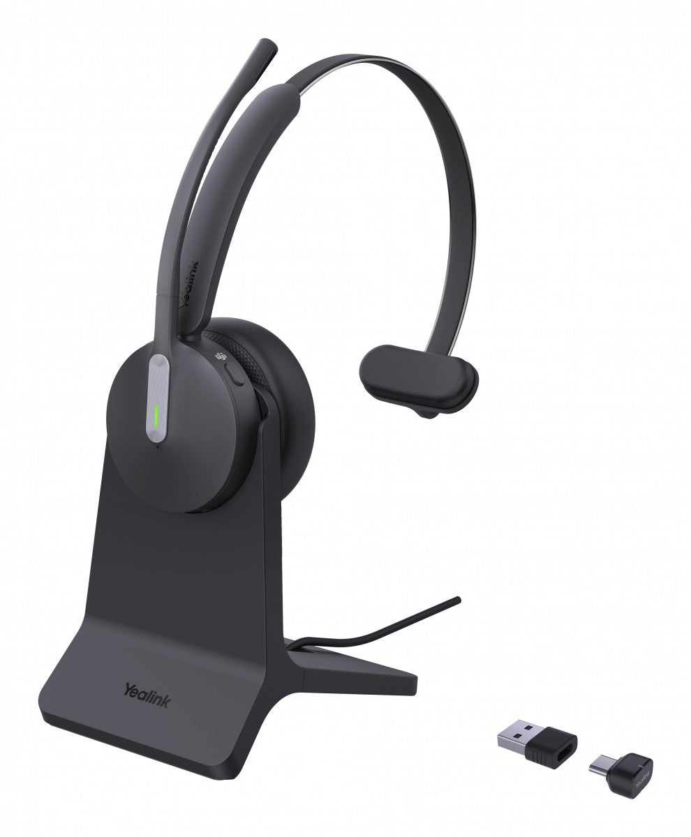 Yealink BH70 Mono with Stand Teams Casque Sans fil Arceau Bureau/Centre d'appels USB Type-A Bluetooth Socle de chargement Noir