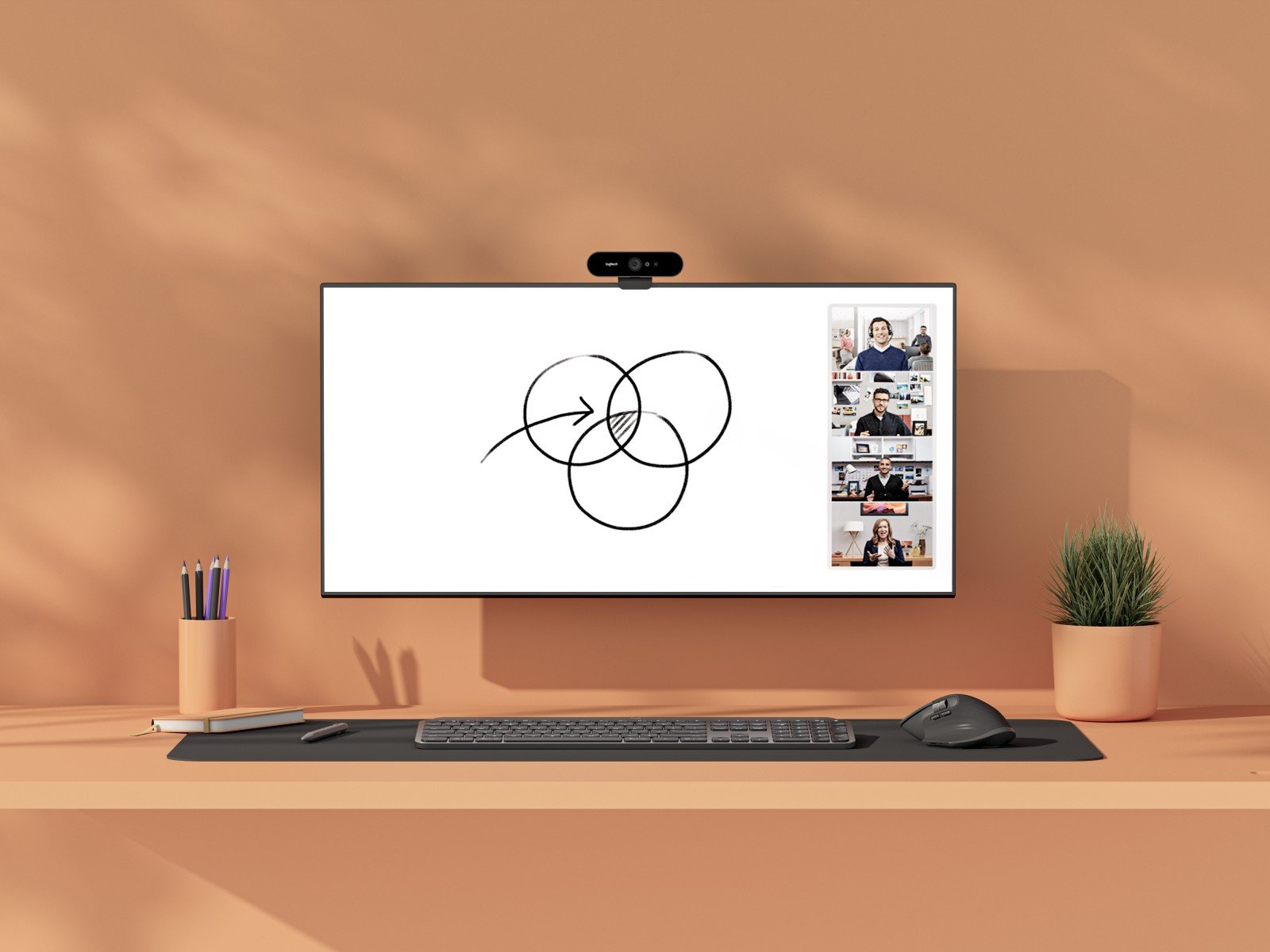 LOGITECH Scribe Whiteboard capture camera colour 1080p