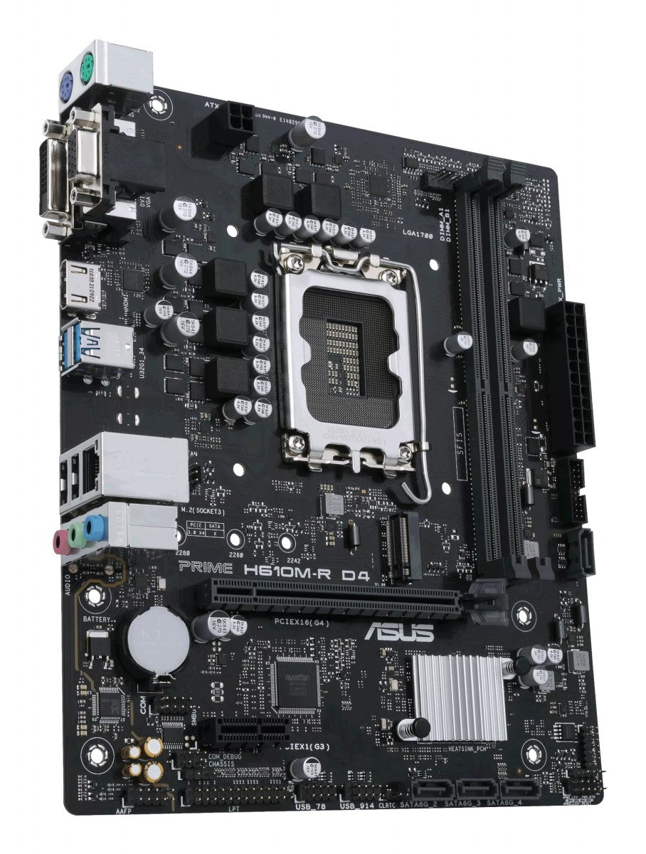 ASUS PRIME H610M-R D4 Intel H610 LGA 1700 2DDR4 1xPCIe 4.0/3.0 x16 1xM.2 4xSATA 6Gb/s 4xUSB 3.2 microATX MB