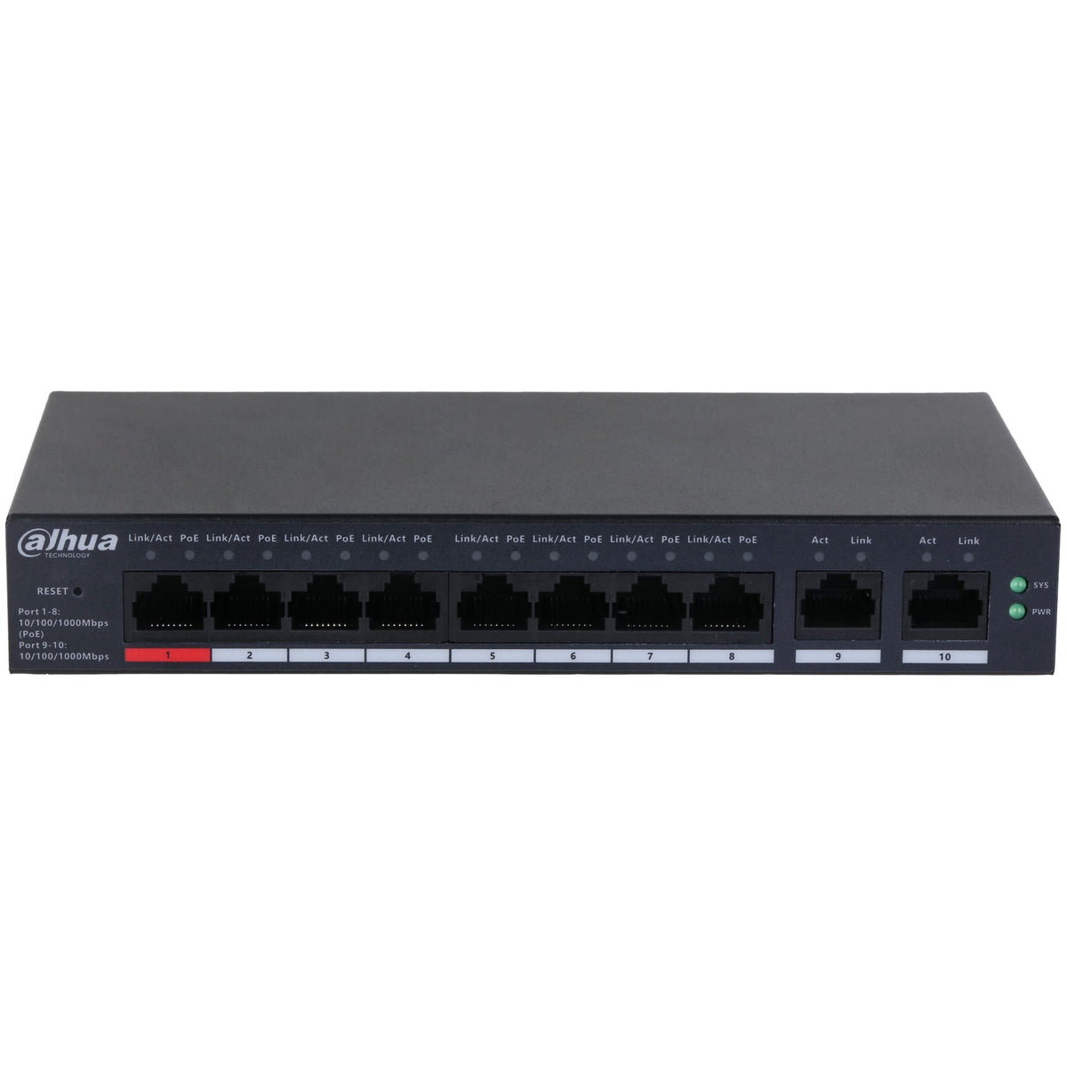 Dahua CS4010-8GT-110 Commutateur Gigabit de Bureau Géré par le Cloud de 10 Ports avec 8 Ports PoE