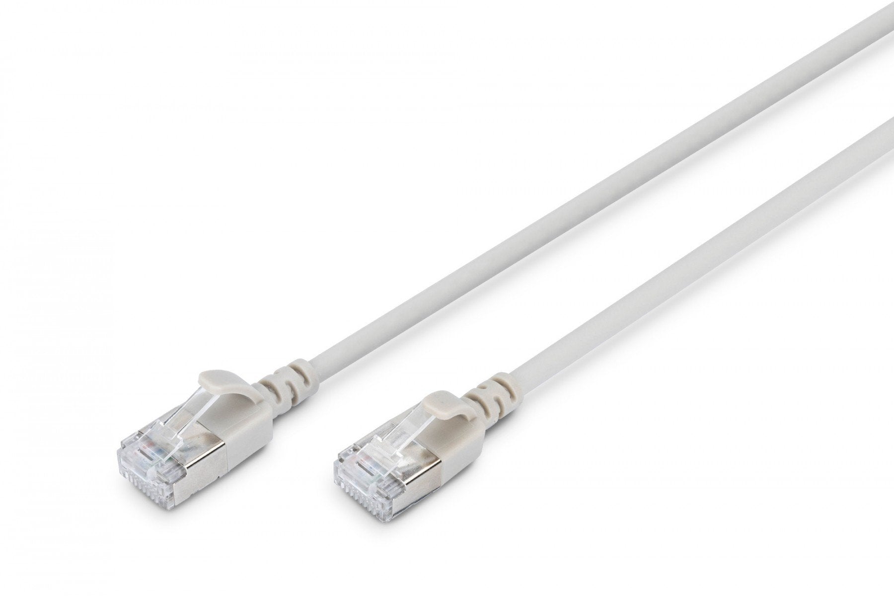 Câble patch RJ45-RJ45 slim, Cat. 6A, F/FTP, AWG 32/7, LSOH, 2 m, gris