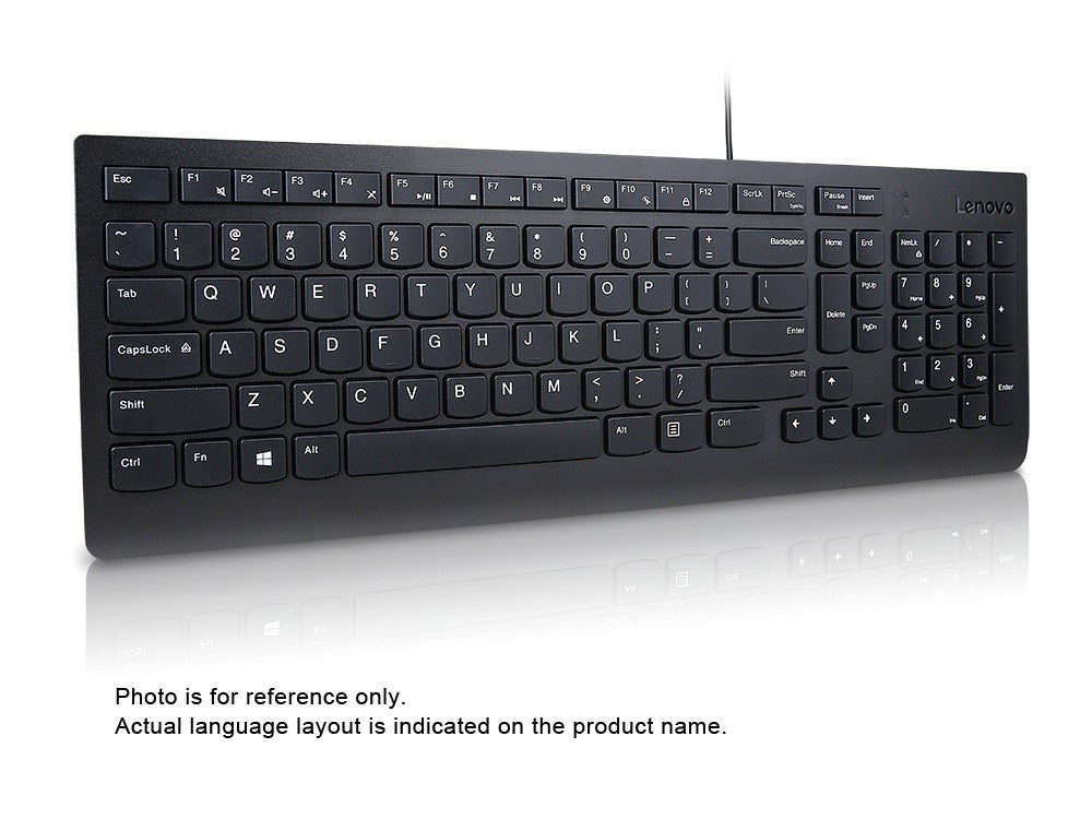 Lenovo Essential clavier Universel USB Tcheque, Slovaque Noir