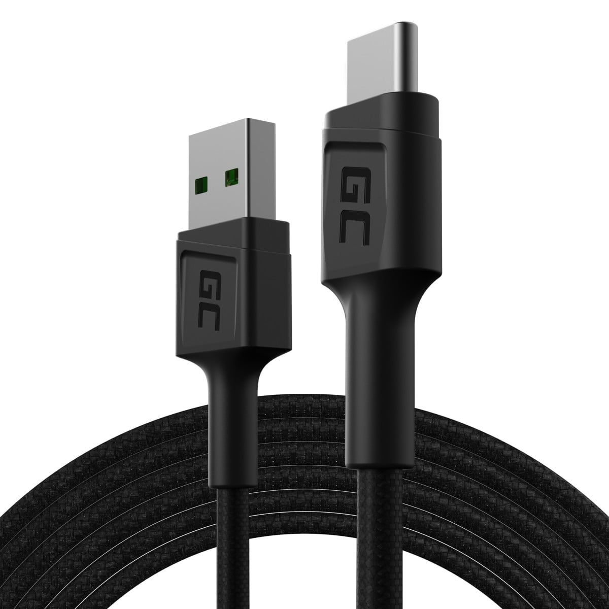 Green Cell KABGC19 câble USB 2 m USB 2.0 USB A USB C Noir