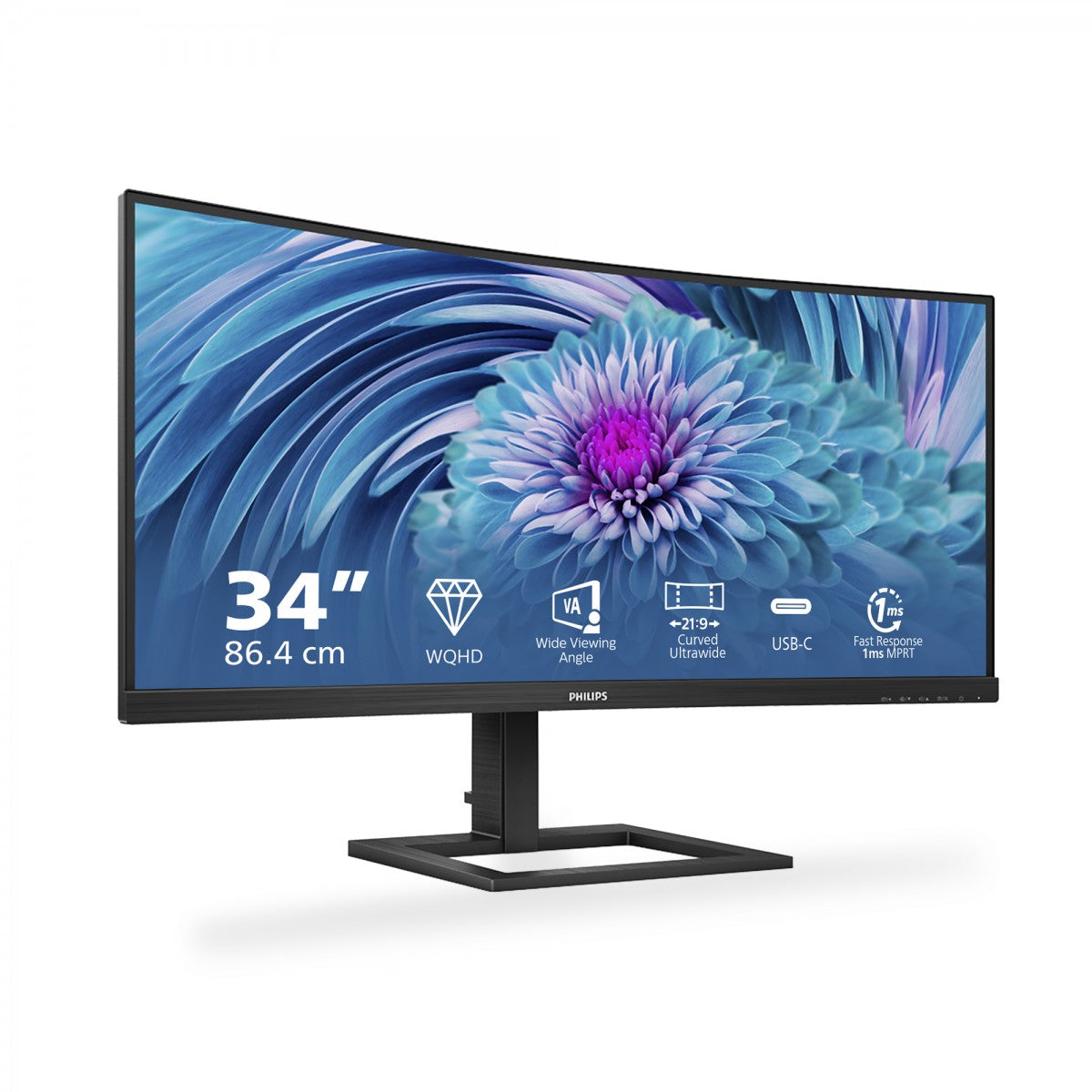 PHILIPS 346E2CUAE/00 34p Curved VA WLED 3440x1440 21:9 300cd/m2 4ms 100Hz HDMI DP1.2