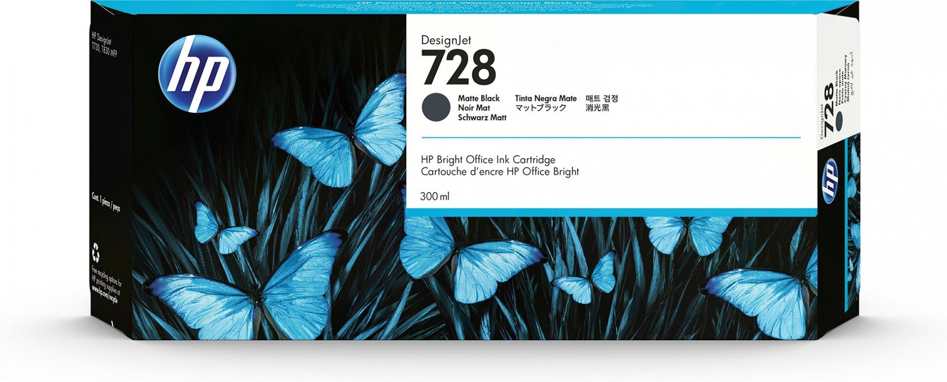 HP 728 original 300-ml Matte Black Ink cartridge F9J68A