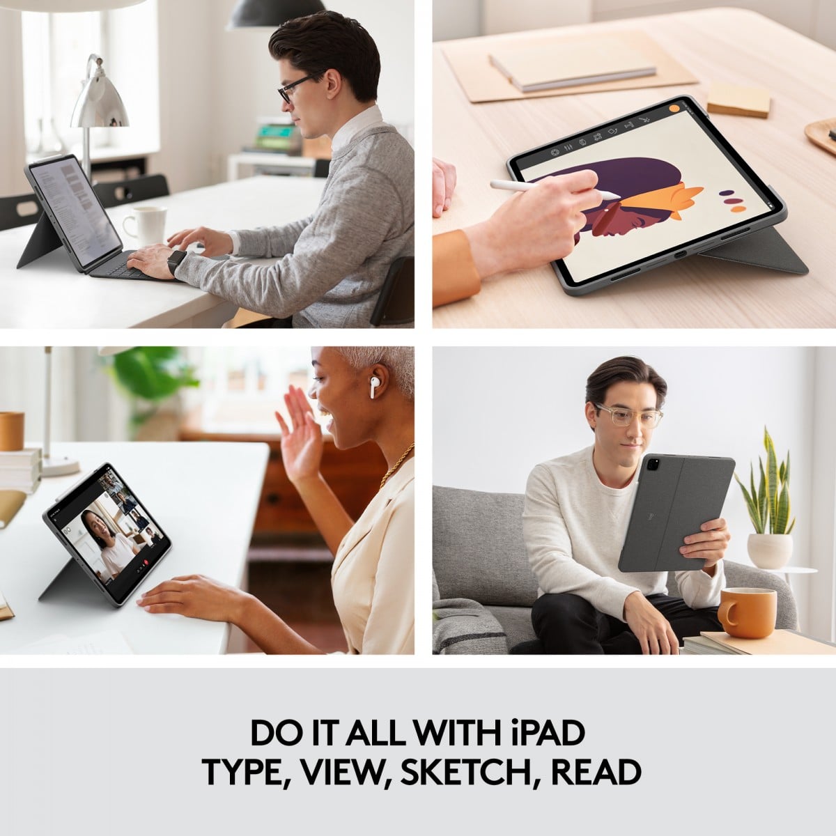 LOGITECH Combo Touch for Ipad Pro 12.9'' 5eme generation - GREY - FR