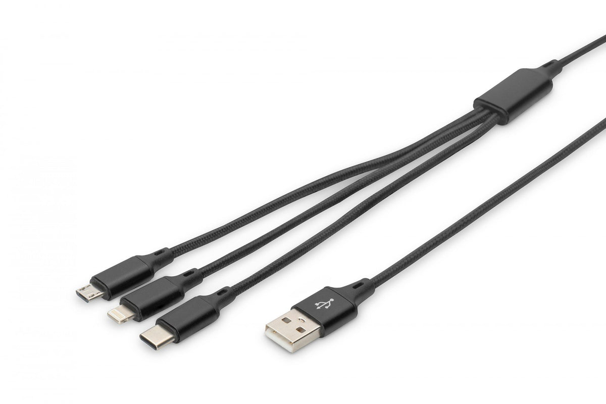 Digitus AK-300160-010-S câble USB USB A USB C 10 W Noir