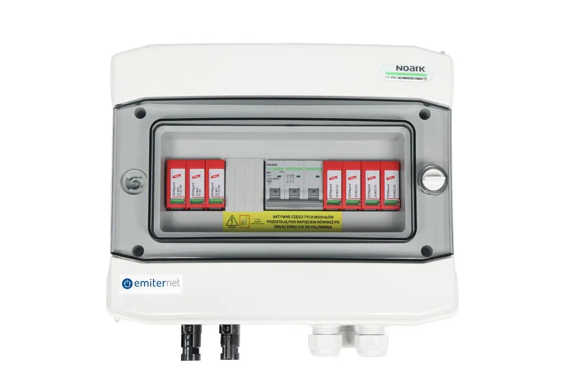 EMITER EM-41_DCAC Tableau de distribution DCAC, IP65, SPD DC Dehn 1000V type 2, 1 x chaîne PV, 1 x MPPT, SPD AC Dehn type 2, 20A 3-F