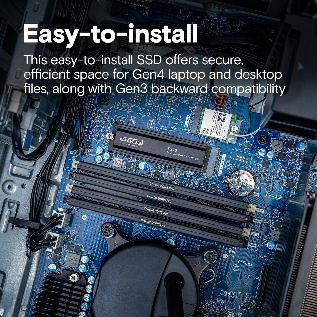 Crucial P310 1TB NVMe SSD w/heatsink