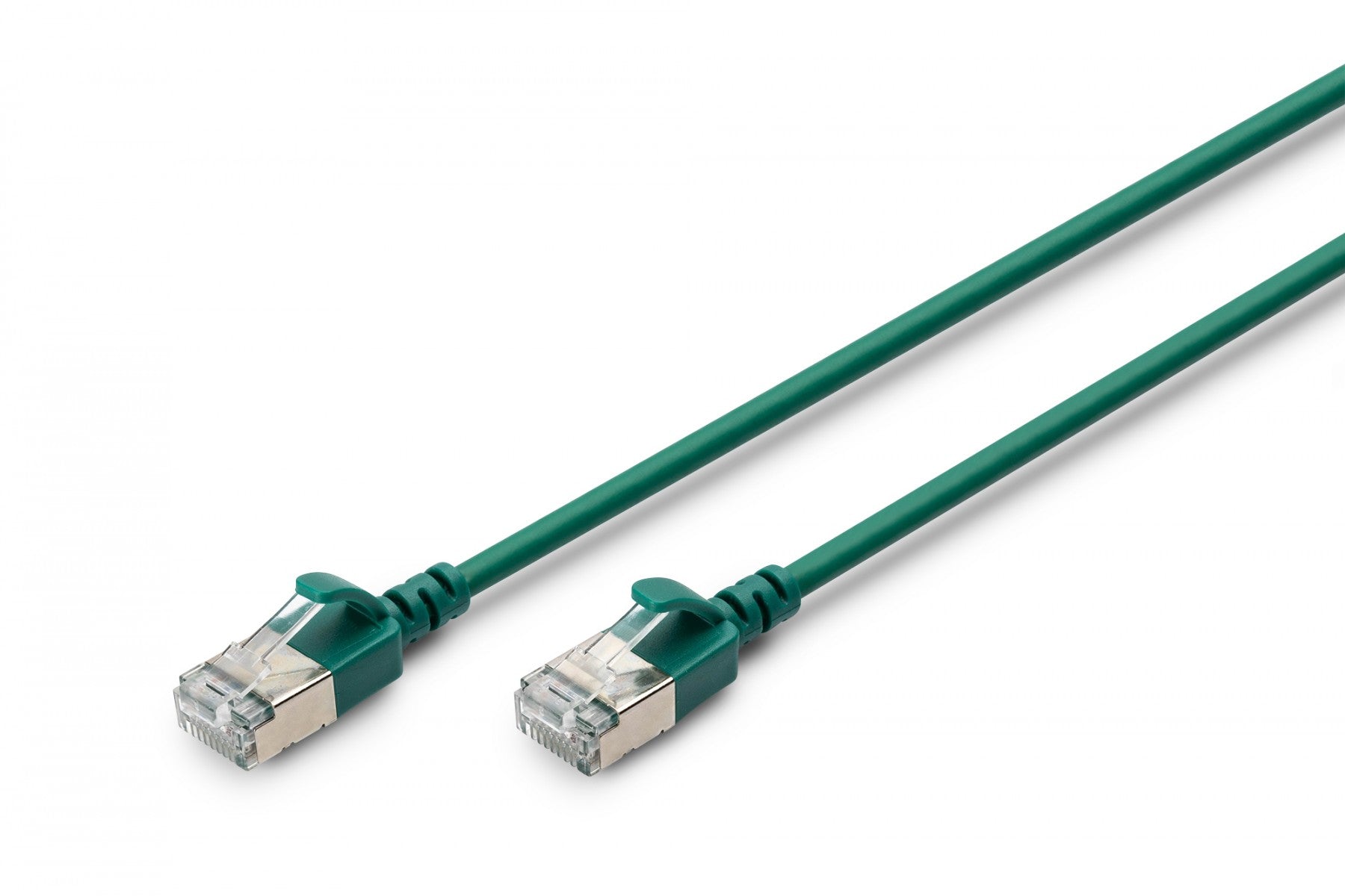 Câble patch RJ45-RJ45 slim, Cat. 6A, F/FTP, AWG 32/7, LSOH, 0,3 m, vert