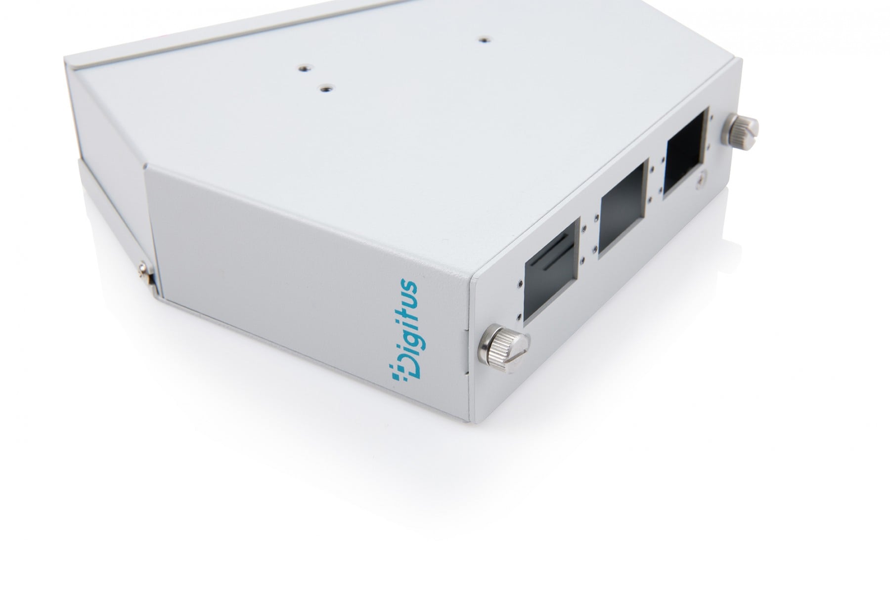 Digitus DN-96893 Répartiteur de fibre optique angulaire sur rail DIN, 6 SC DX/LC Quad, gris