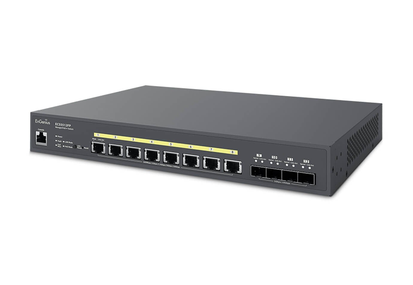 EnGenius ECS5512FP Commutateur géré 8x10Gb PoE++ 420W, 4x SFP+, EnGenius Cloud