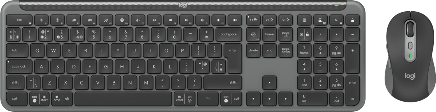 Logitech 920-012511 clavier Souris incluse Bureau RF sans fil + Bluetooth QWERTY Anglais britannique Graphite