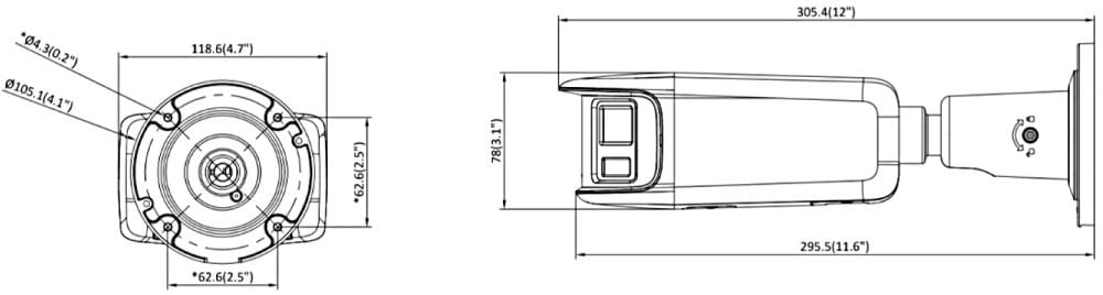 Hikvision DS-2CD2T46G2P-ISU/SL(2.8mm)(C) 4 MP Panoramic AcuSense Fixed Bullet Network Camera