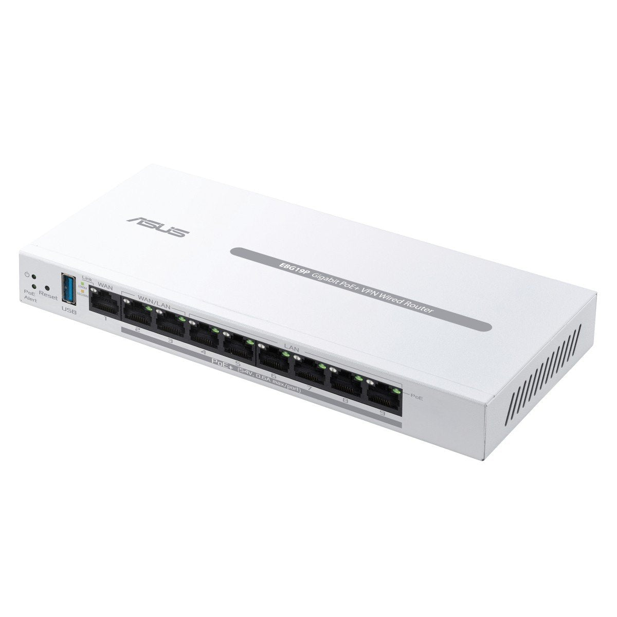 ASUS ExpertWiFi EBG19P Gigabit PoE+ VPN wired router 8 PoE+ ports 123W Up to 3 WAN ethernet ports