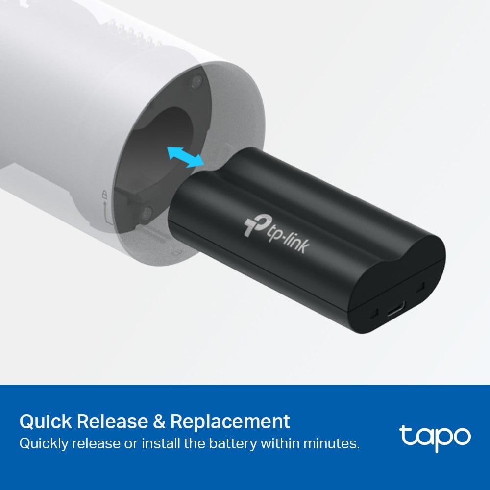 TP-LINK Tapo Battery Pack 3.6V 6700mAh 24.12Wh 1x Micro USB Port Rechargeable Battery Works with Tapo Battery Camera & Doorbell