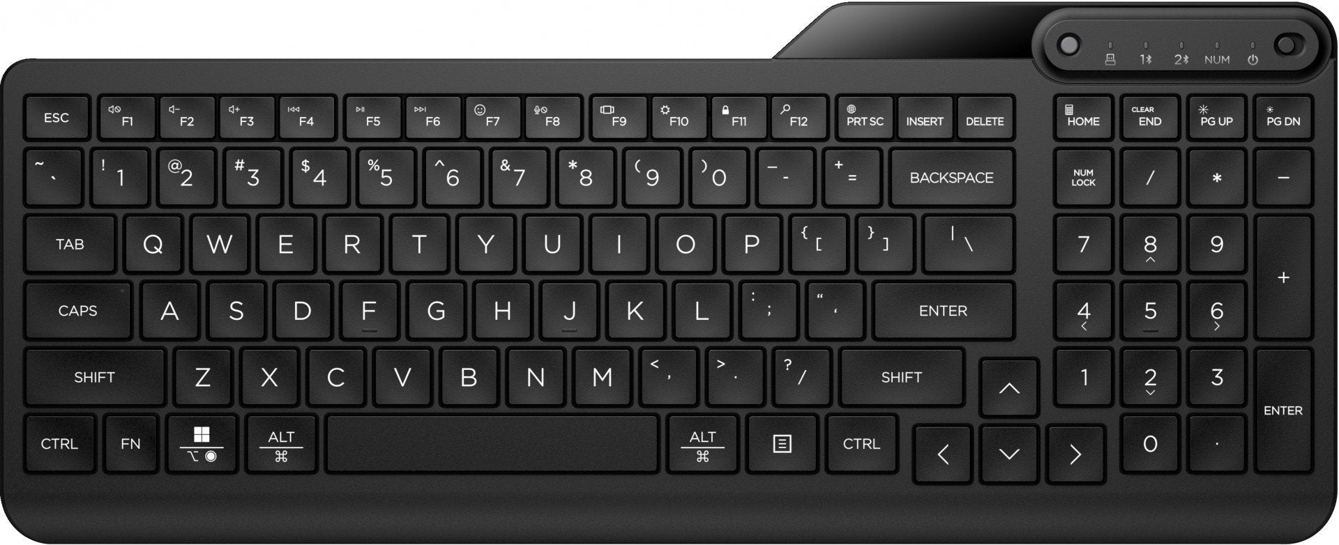 Clavier sans fil HP 475 mode double - récepteur USB + Bluetooth - noir QWERTY (7N7B9AA#ABB)