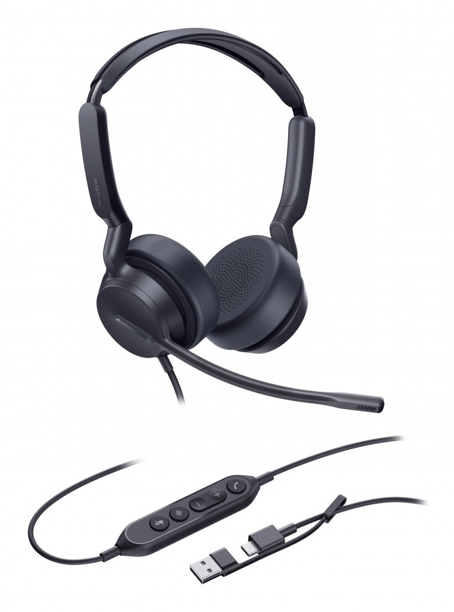 Yealink UH42 Dual UC USB-C/A Avec fil Arceau Appels/Musique USB Type-C / USB Type-A Noir