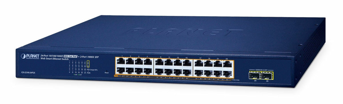 Planet GS-2210-24P2S Switch Smart 24xGE PoE+ 2xSFP