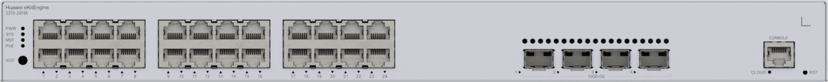 HUAWEI S310-24P4X 24x10/100/1000BASE-T ports 400W PoE+ 4x10GE SFP+ ports built-in AC power eKit